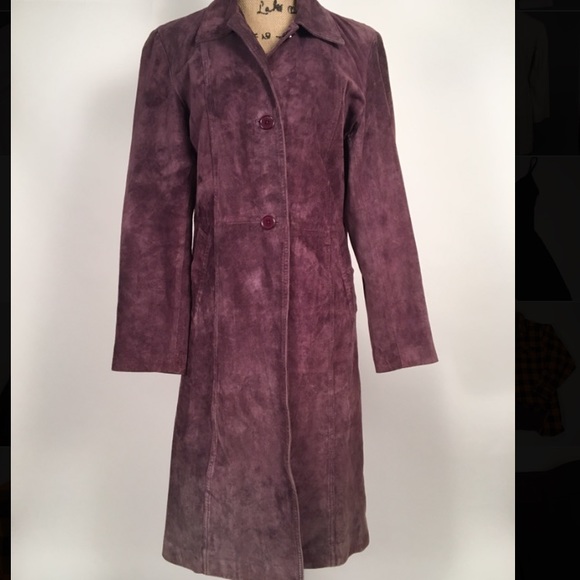 purple suede coat